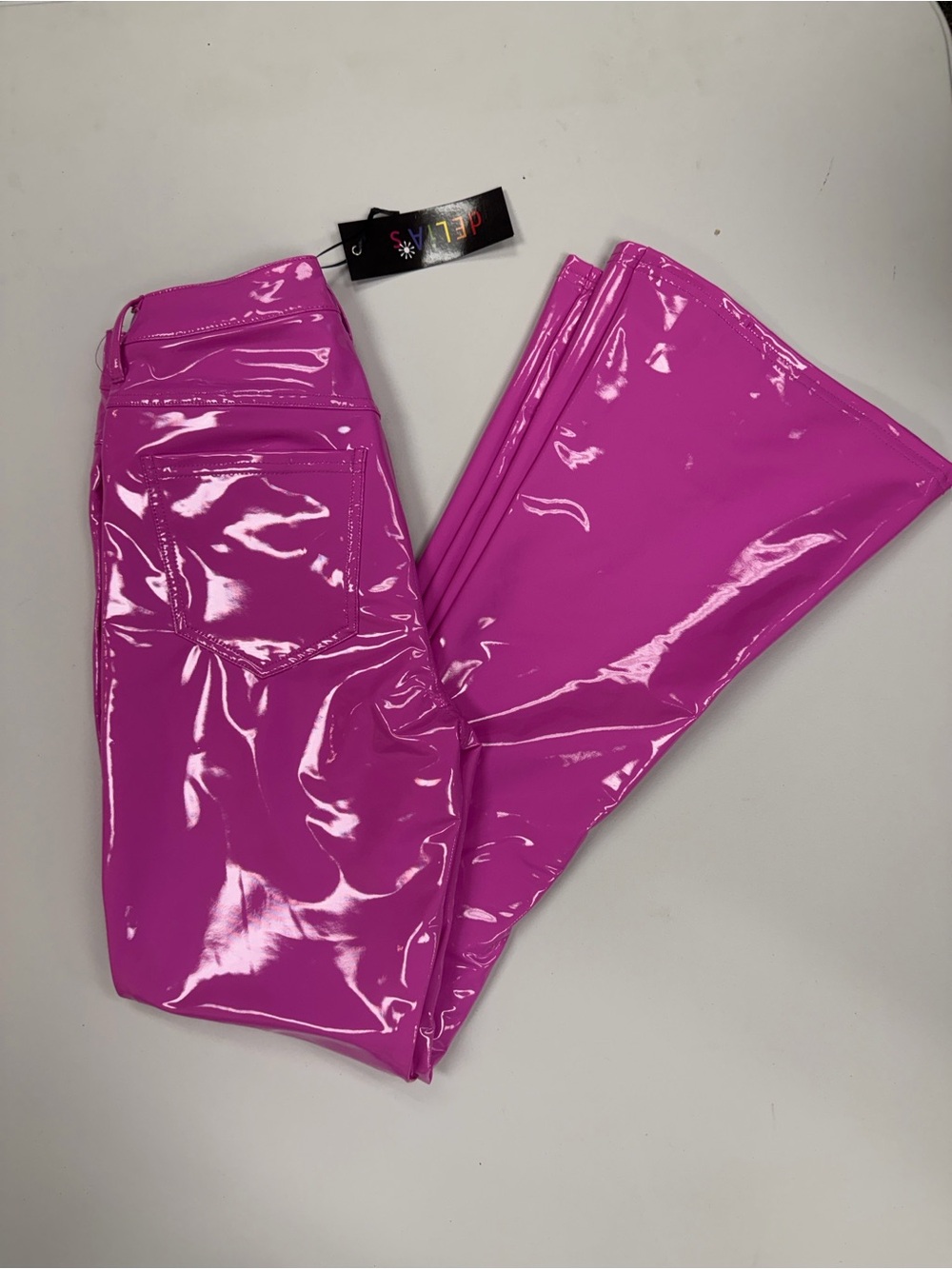 NWT dELiA*s Patent Leather Flare Pants - Hot Pink